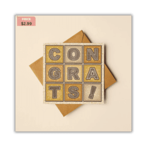 Silver and Gold Typographic Congratulations Card